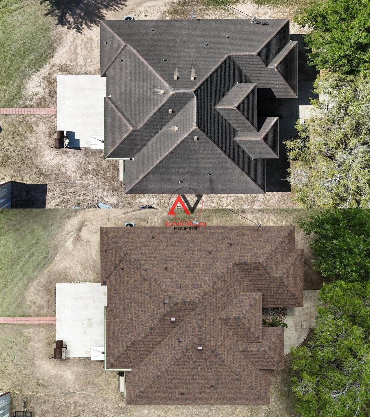 Architectural Shingle Replacement before and after